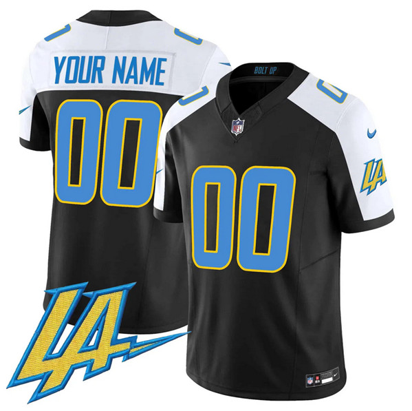 Men's Black/White Los Angeles Chargers ACTIVE PLAYER Custom 2024 F.U.S.E. V2 Limited Alternate Stitched Football Jersey